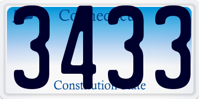 CT license plate 3433