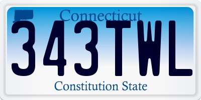 CT license plate 343TWL