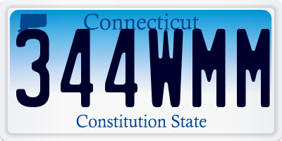 CT license plate 344WMM