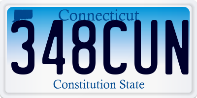 CT license plate 348CUN