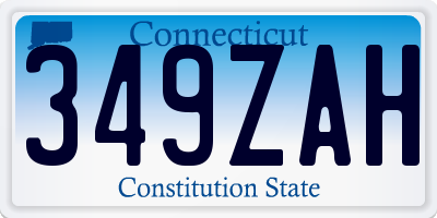 CT license plate 349ZAH