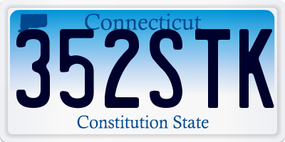 CT license plate 352STK