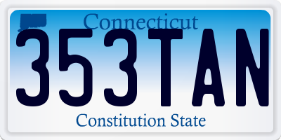 CT license plate 353TAN