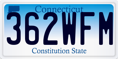 CT license plate 362WFM