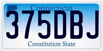 CT license plate 375DBJ