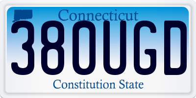 CT license plate 380UGD