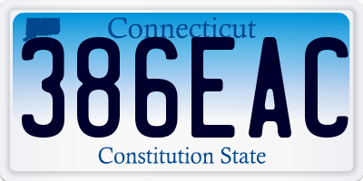 CT license plate 386EAC