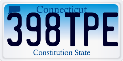 CT license plate 398TPE