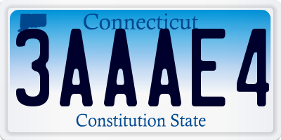 CT license plate 3AAAE4