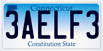 CT license plate 3AELF3