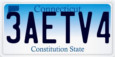 CT license plate 3AETV4