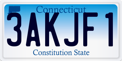 CT license plate 3AKJF1