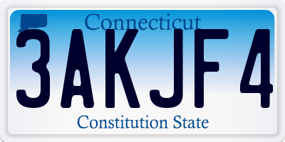 CT license plate 3AKJF4