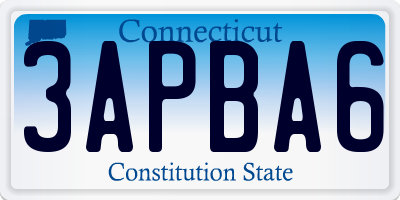 CT license plate 3APBA6