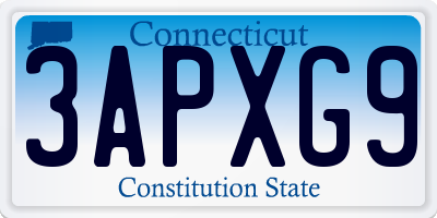 CT license plate 3APXG9