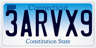 CT license plate 3ARVX9