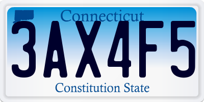 CT license plate 3AX4F5