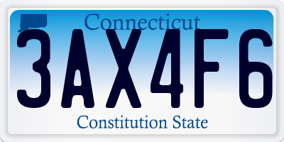 CT license plate 3AX4F6