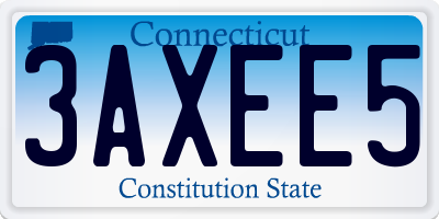 CT license plate 3AXEE5