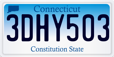 CT license plate 3DHY503