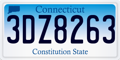 CT license plate 3DZ8263