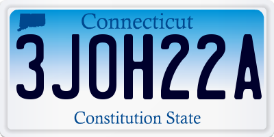 CT license plate 3J0H22A