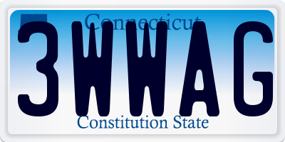 CT license plate 3WWAG