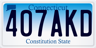 CT license plate 407AKD