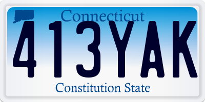 CT license plate 413YAK