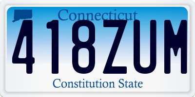 CT license plate 418ZUM