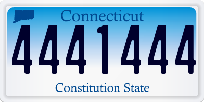 CT license plate 4441444