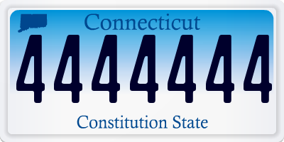 CT license plate 4444444