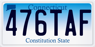 CT license plate 476TAF