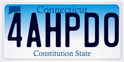 CT license plate 4AHPD0