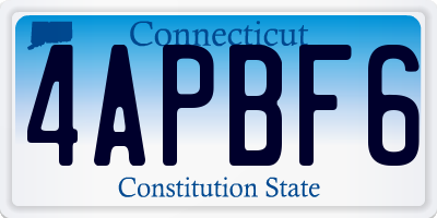 CT license plate 4APBF6