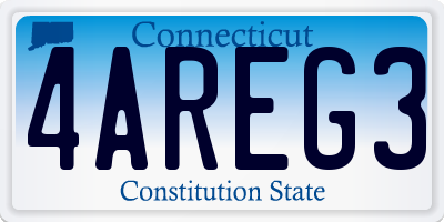 CT license plate 4AREG3