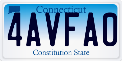 CT license plate 4AVFA0