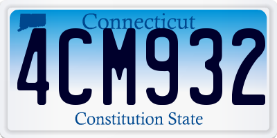 CT license plate 4CM932