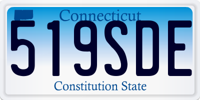 CT license plate 519SDE