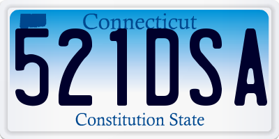 CT license plate 521DSA