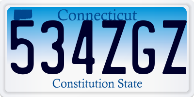 CT license plate 534ZGZ