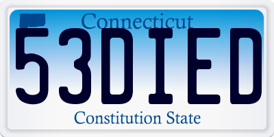 CT license plate 53DIED