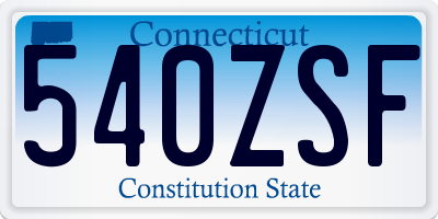 CT license plate 540ZSF