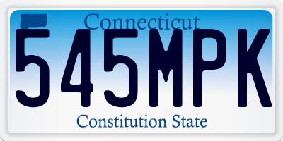 CT license plate 545MPK