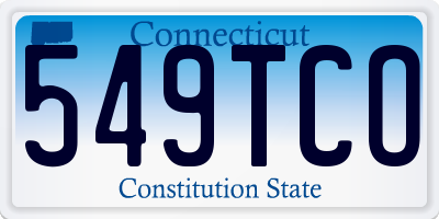 CT license plate 549TCO