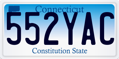 CT license plate 552YAC