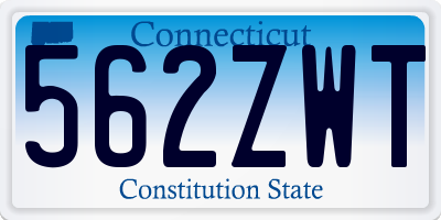 CT license plate 562ZWT