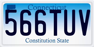 CT license plate 566TUV