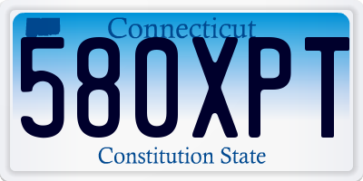 CT license plate 580XPT