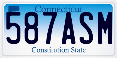 CT license plate 587ASM